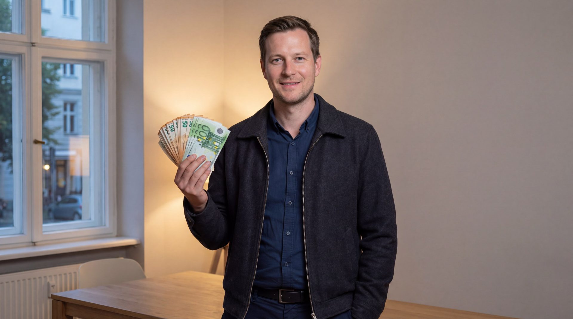Mann mit Bargeld – Minikredit bis 3.000 € online beantragen